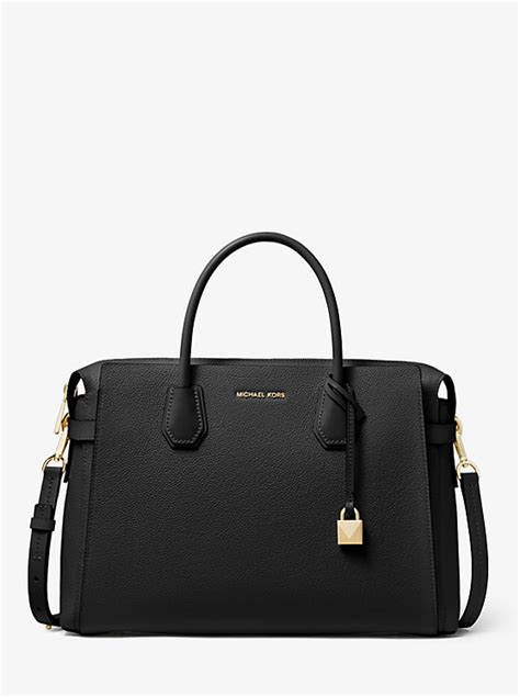 Mercer Large Pebbled Leather Belted Satchel 